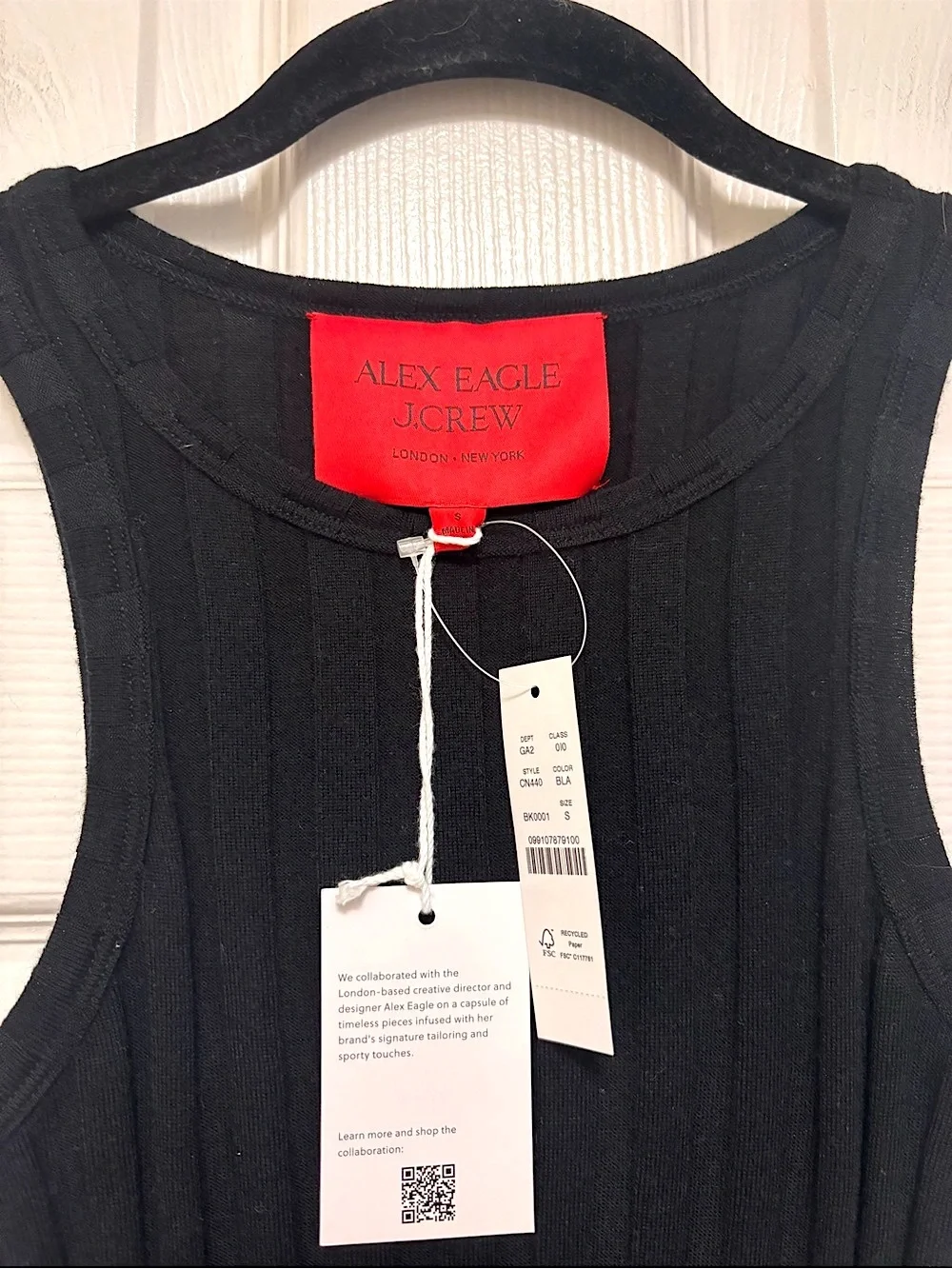 NWT Alex Eagle X J.Crew Ribbed Shell Tank Top in Merino Wool